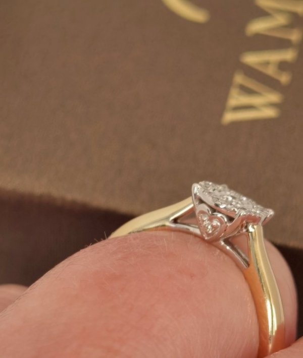 Pierścionek R.15 diament 0.15ct złoto 585 