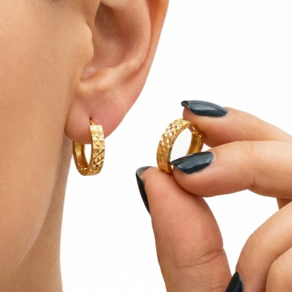  Kolczyki koła diamentowane złoto 585