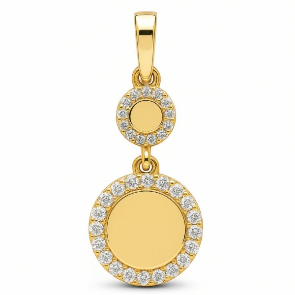 Zawieszka dwa koła złoto 585