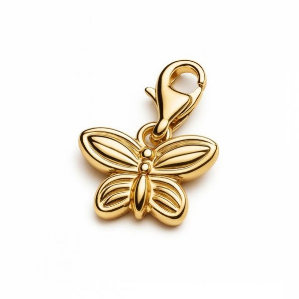Charms przywieszka motyl dwustronny 3D złoto 585 