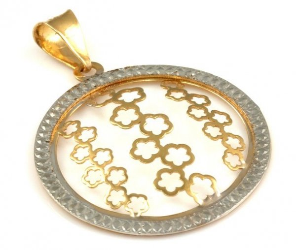  Wisior okazałe Kwieciste Koło złoto 585 