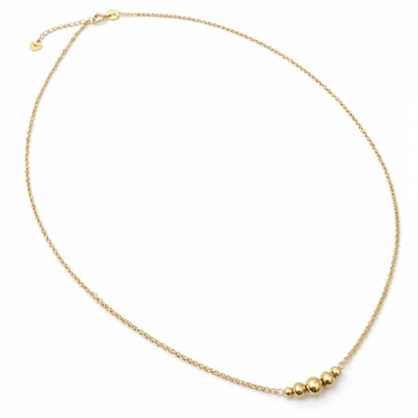 Naszyjnik z pięcioma kulami złoto 585