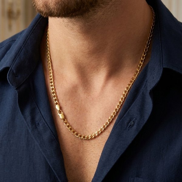 Łańcuch kuty o splocie pancerka 55cm złoto 585 