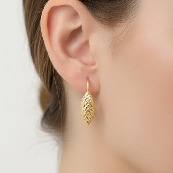 Kolczyki wzór geometryczny grawer złoto 585 