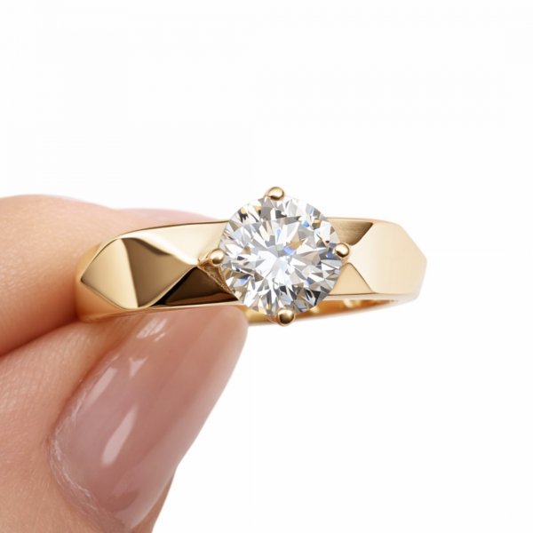 Okazały pierścionek  szlif obrączka R.16 złoto 585 