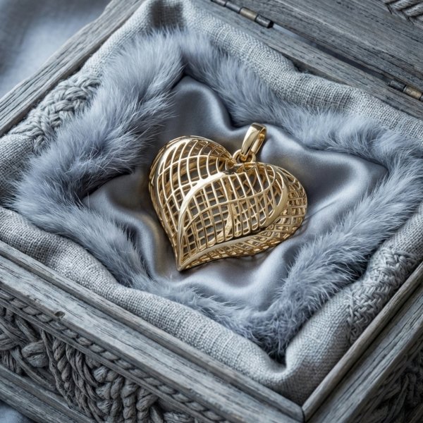 Wisior ażurowe serce złoto 585