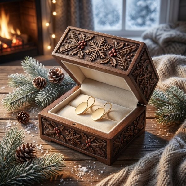  Kolczyki bigiel owal polerowane Złoto 585