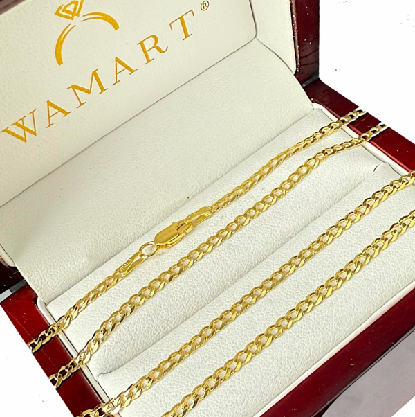  Łańcuch 2,5mm kuty pancer 45cm złoto 585  