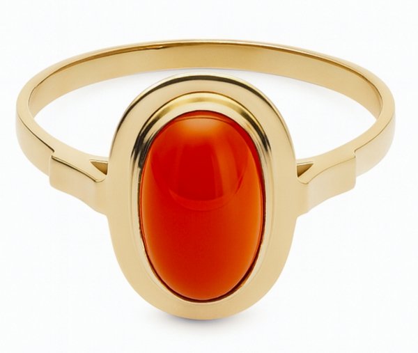 Pierścionek R.24 z naturalnym koralem złoto 585