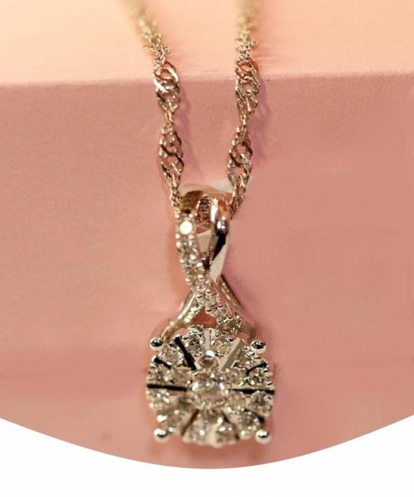 Naszyjnik białe złoto diamenty  26/0.13ct złoto 585