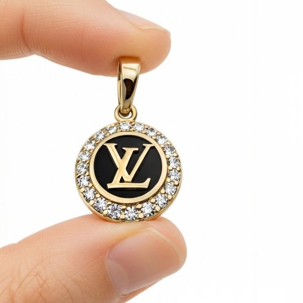 Rozeta wisior wysadzana kamieniami złoto 585