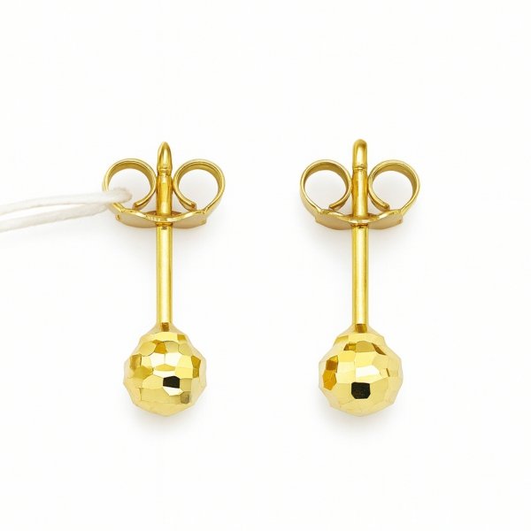 Kolczyki sztyft kule diamentowane złoto 585