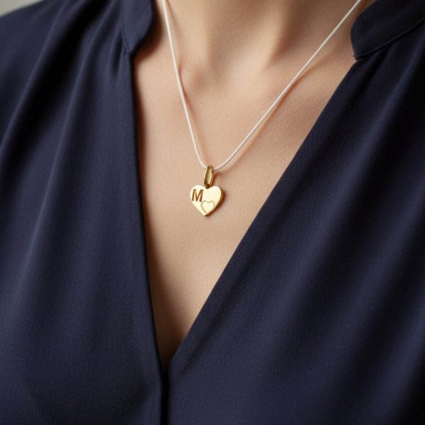 Zawieszka serce z literą M złoto 585 