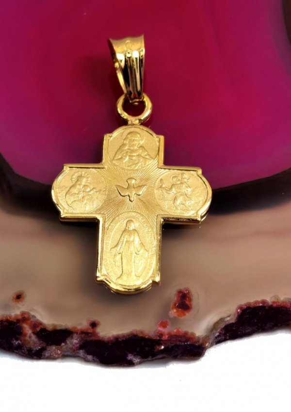Krzyż cudowny częstochowska złoto 585 