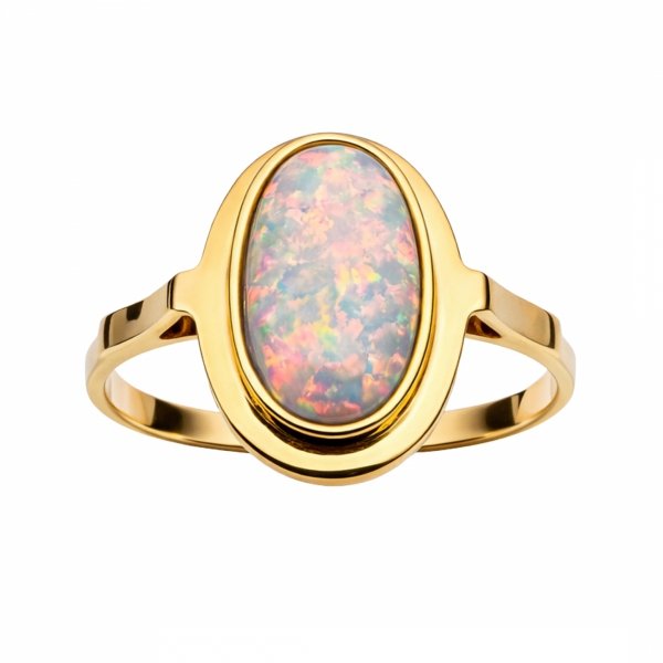 Pierścionek z owalnym opalem R.22 złoto 585