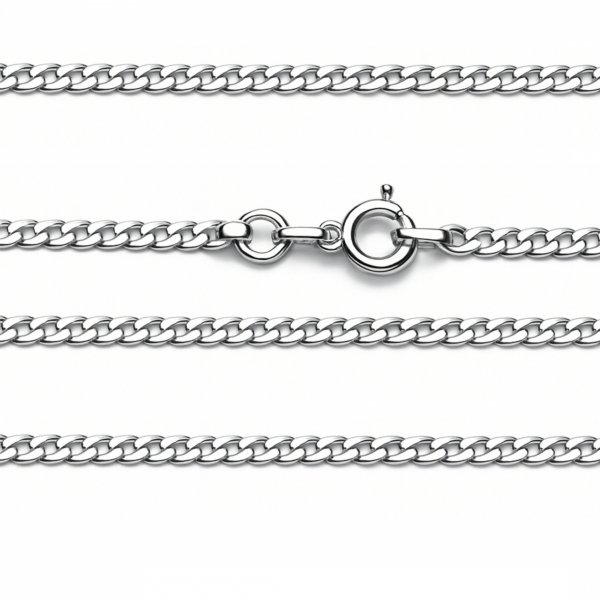 Łańcuch białe złoto kuty splot pancer złoto 585 