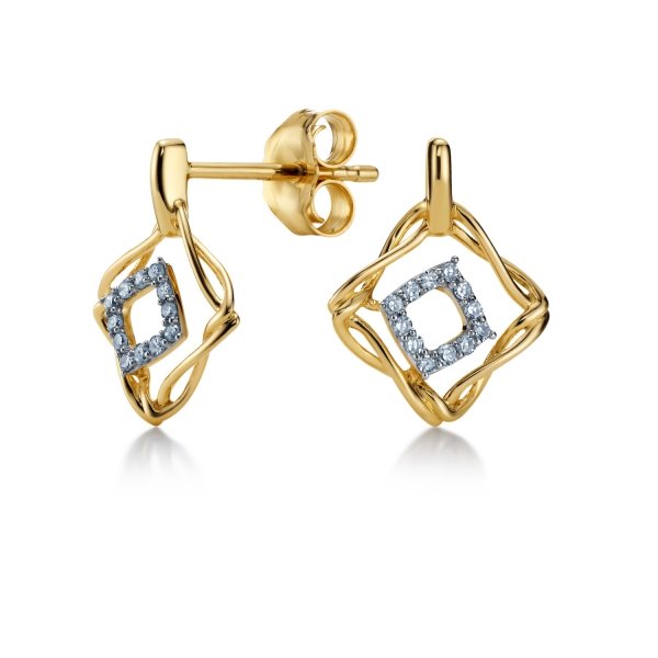 Kolczyki brylanty 24/0,07cT sztyft złoto 585