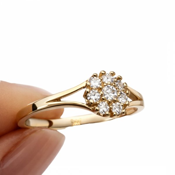 Pierścionek markiza kwiat R.10 złoto 585 