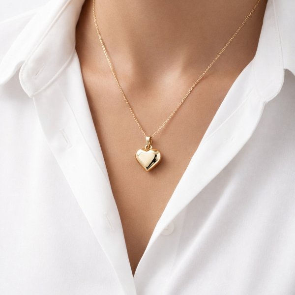 Zawieszka z motywem serca 3D złoto 585