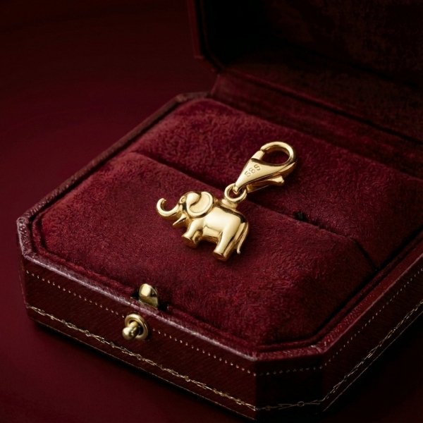 Charms przywieszka słoń 3D złoto 585 