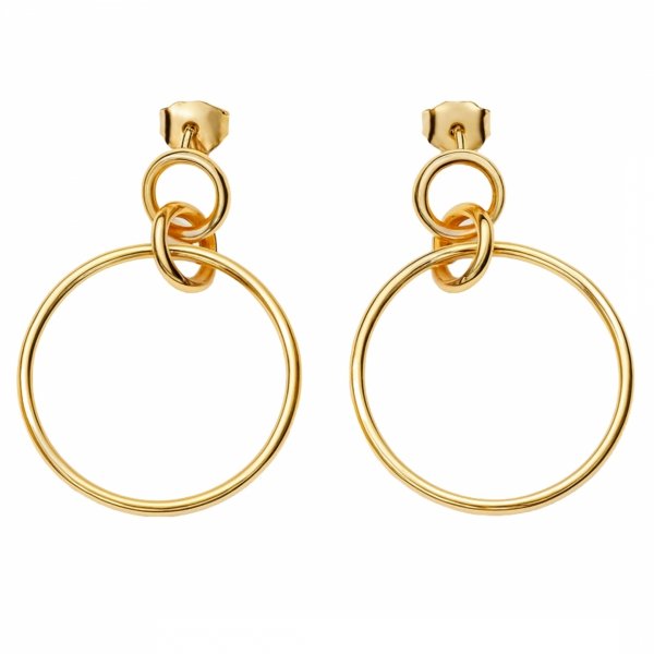 Kolczyki sztyft ruchome koła złoto 585 