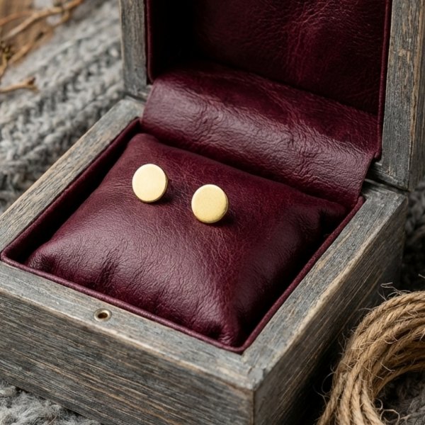 Kolczyki sztyft pinezka złoto 585 