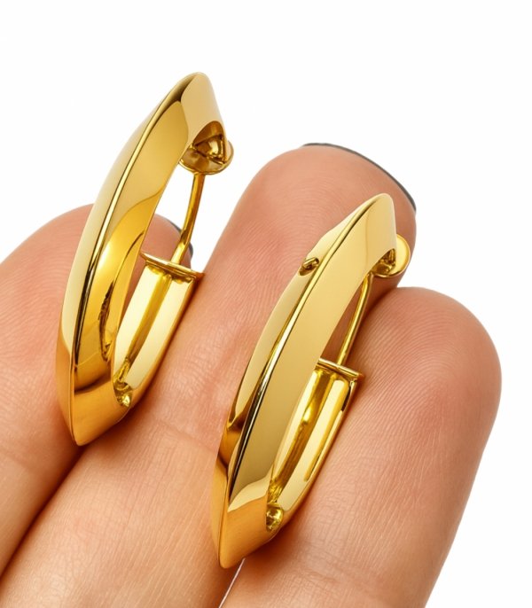 Kolczyki koła przestrzenne złoto 585