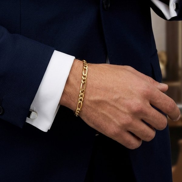  Bransoletka klasyczna 21cm splot figaro złoto 585 