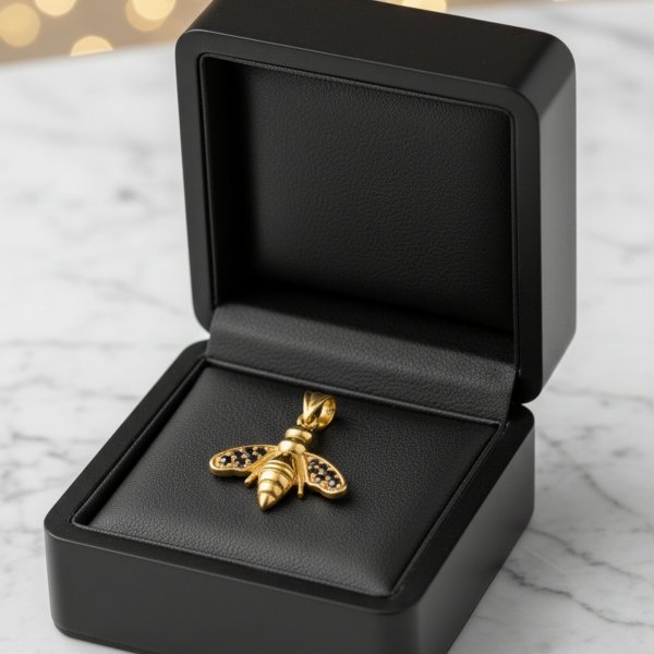 Wisior pracowita pszczółka 3D Złoto 585