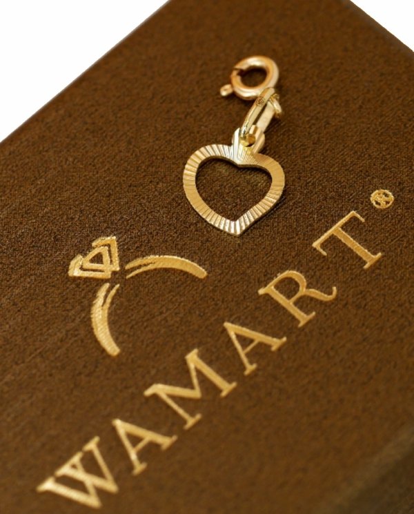 Charms Serce kontur diamentowany złoto 585 
