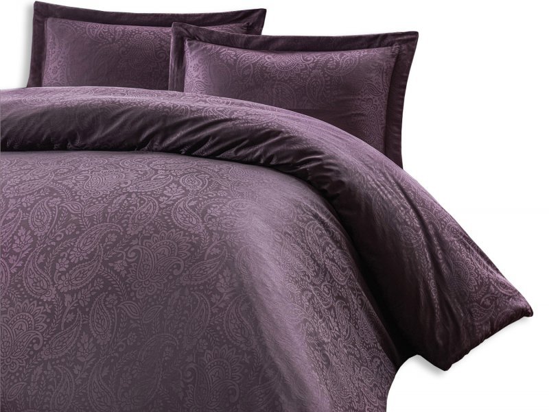 Pościel satyna bawełniana(P) SAL DARK LILA/160x200 LUXURY PREMIUM