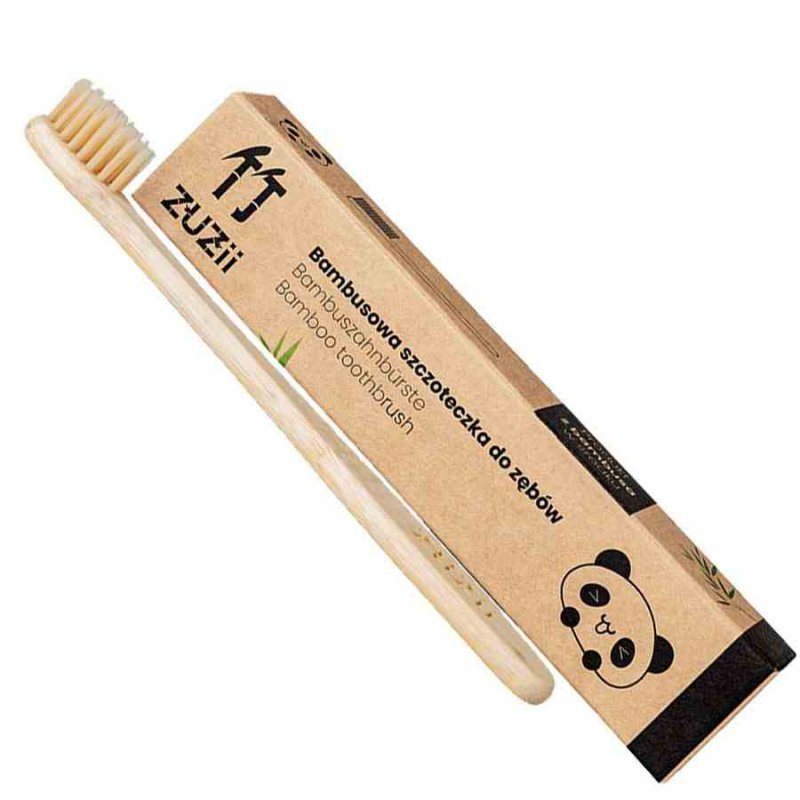 Bambusowa szczoteczka do zębów dla dzieci beżowa Zuzii