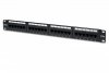 Digitus Patch panel 19 24 porty, kat.5e, U/UTP, 1U, wspornik kablowy, czarny (kompletny)