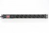 Digitus Listwa zasilająca PDU 19 cali RACK 7xSchuko, 2m 1xSchuko, 16A, wł./wył., zab.przepięciowe, aluminiowa
