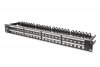 Digitus Modułowy panel krosowy (patch panel) o dużej gęstości połączeń, 19 cali 48x keystone, ekranowany, 1U, Czarny