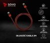 Savio Kabel HDMI 2.0 dedykowany do PC czerwono-czarny 3 m, GCL-04