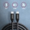 AXAGON Kabel USB-C  USB-C 3.2 Gen 1, 1m, PD 60W 3A, ALU, oplot BUCM3-CM10AB, czarny