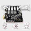 AXAGON Kontroler PCEU-43RS PCIe 4x port USB 3.2 GEN 1, UASP VIA, 15-pin SATA zasilacz