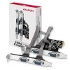 AXAGON PCEA-S4N Kontroler PCIe 4x port szeregowy (RS232) 250 kbps, w zestawie SP & LP