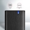 AXAGON EEM2-SB2 Obudowa zewnętrzna aluminiowa bezśrubowa USB-C 3.2 Gen 2 - M.2 NVMe / SATA SSD 30-80mm ALU pudełko czarne + USB-A - USB-C redukcja