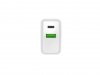 Natec Ładowarka sieciowa Ribera 1x USB-A + 1x USB-C 20W Biała