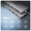 AXAGON Hub HMC-8HLSA USB-C 3.2 Gen 1 hub, 3x USB-A + 4K/30Hz HDMI + SD/mic roSD, GLAN, Audio, PD 100W, 20cm USB-C kabel