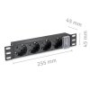 Qoltec Listwa zasilająca PDU do RACK 10 cali | 1U | 16A | 4xSchuko | 1.8m