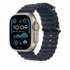 Apple Pasek Ocean w kolorze granatu do koperty 49 mm - elementy z tytanu w kolorze naturalnym