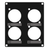CAYMON CASY203/B CASY 2 space cover plate - 4x D-size holes Black version