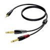 PROCAB CLA713/1.5 3.5 mm Jack male stereo - 2 x 6.3 mm Jack male mono 1,5 meter