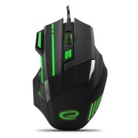 Mysz przewodowa Esperanza MX201 Wolf optyczna Gaming 7D USB czarno-zielona - OTW OPAK 