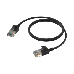 PROCAB CSD560B/0.3 Kabel sieciowy Slimline - CAT6A RJ45 - RJ45 U/UTP wersja czarna - 0,3 ma