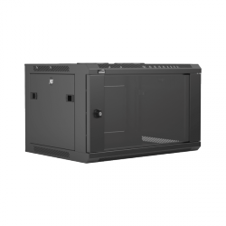 CAYMON WPR406R/B 19” wall mount rack - 6 units - 450mm depth - Removable back Black version