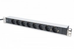 Digitus Listwa zasilająca PDU 19 cali RACK 8xSchuko, 2m 1xSchuko, 16A, aluminiowa